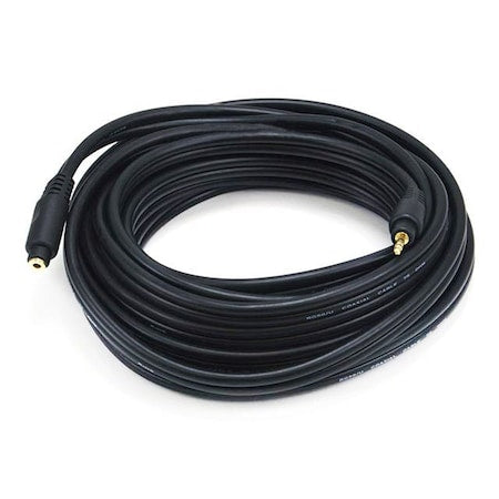 A/V Cable, 3.5mm M/F Ext Cble, Blk, 25ft