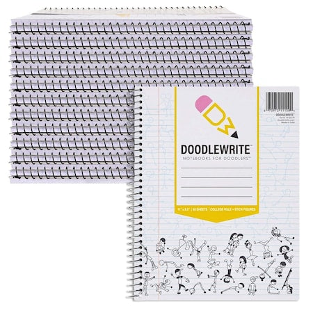 DoodleWrite College Ruled Notebook, PK24