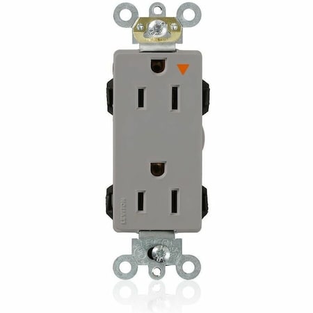Straight Blade Receptacle, 5-15R, 15 A, 125V AC, Flush Mount, Isolated Ground