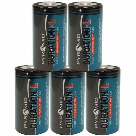 Lithium Battery, 3.6Volt, C-Size, 5/pk
