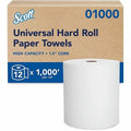 Scott Essential Universal Hi-Capacity Hard Roll Towels, 1.5" Core, White, 1, 000'/Roll, 12PK