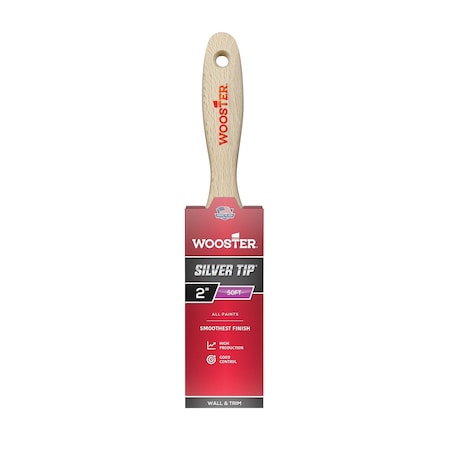 2" Varnish Soft, Silver CT Polyester Bristle, Paint Brush, Wood Handle