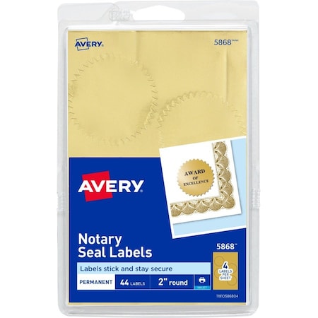 Notary Seal Labels, 2" Diameter, PK44