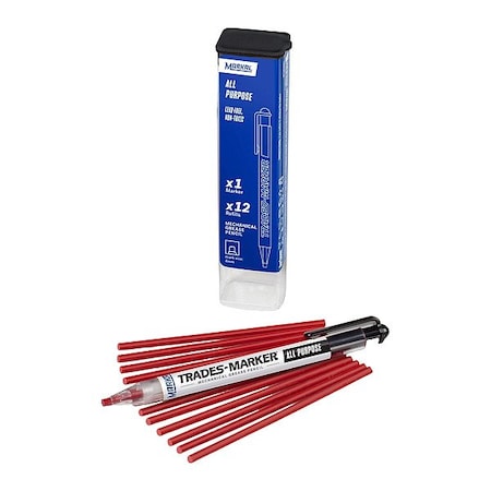 Solid Paint Marker, 5-1/2 in L, Red, Wax