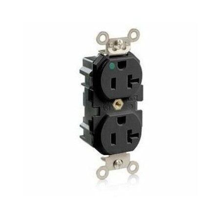 Straight Blade Receptacle, 5-20R, 20 A, 125V AC, 2 Pole, 3 Wire, Surface Mount, Self-Grounded