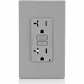 Straight Blade Receptacle, 5-20R, 20 A, 125V AC, 2 Pole, 3 Wire, Flush Mount, Single, Gray