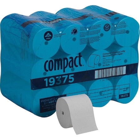 Compact Toilet Paper, 2 Ply, 1,000 Sheets, 333 ft L, Coreless, PK36
