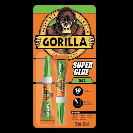 Instant Adhesive, Super Glue Gel Series, 0.1 fl oz, Tube 2 PK