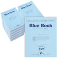 Case of Exam Blue Books, 8.5"" x 7"", 12 Sheets/24 Pages, Wide Ruled with Margin,PK500