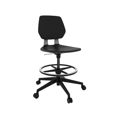Task Chair, Blk, Blk, Polyurethane, Swivel