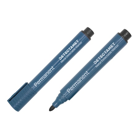 Metal Detectable Permanent Marker, Black Color Family, 10 PK