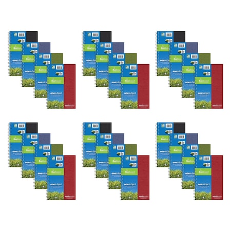 Case of Environotes Recycled Wirebound Notebooks, 9.5"x6", 70 sht, College Ruled, Assorted Covers, PK24