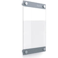 Dry Erase Board, Glass, 17 in, 11 in, No Frame Frame, White, Gloss