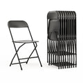 Hercules Series Plastic Folding Chair Black - 10 LB Weight Capacity Comfortable Event Chair-Lightweight Folding Chair, PK10