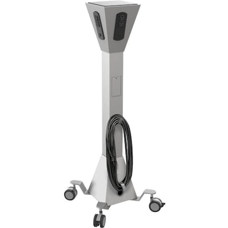 Desktop Charger, 17-1/2" D, Steel, Platinum