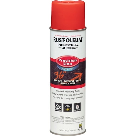 Precision Line Marking Paint, 20 oz, Safety Red, Water -Based