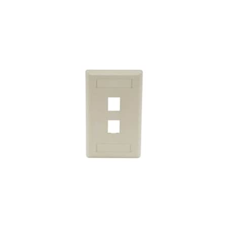Hubbell 2-Socket IFP12EI Faceplate - 2 x Socket(s) - 1-gang - Electric Ivory