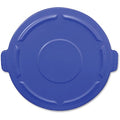 BRUTE(R) 55 gal Trash Can Lid, Flat Blue, Resin, 0 Openings 26 3/4 in W/Dia