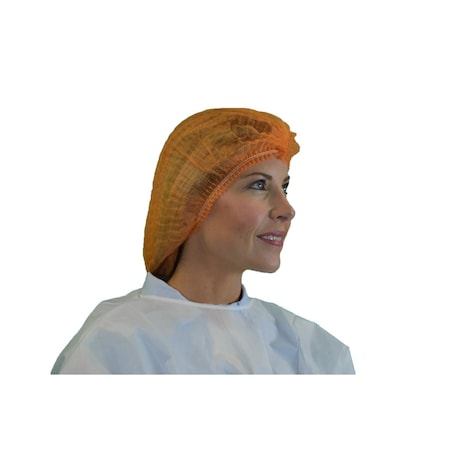 Pleated Orange Bouffant Cap, 1000/CS