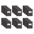 Case of Black Marble Comp Notebooks, Wide Ruled, 100 sht, 15 lb White Paper, 9.75"x7.75", Hard Cover, PK24