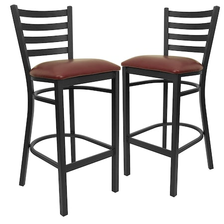 Black Ladder Stool-Burg Seat, PK2