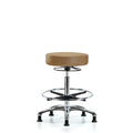 Vin Stool without Back Chr-High Bench Height with Chr FRandStat Glides in Taupe Trailblazer Vin
