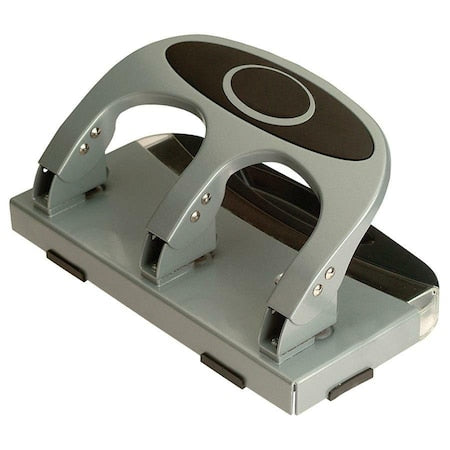Heavy Duty Paper Punch, Three Hole, Silver