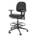 Polyurethane Task Chair, 22-3/4" to 33-1/4", Adjustable Arms, Black