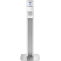 MESSENGER Hand Sanitizer Dispenser, Floor Mount, White with Silver Panel (dispenser included)
