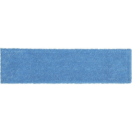 Flat Mop Pad, Clip-On Connection, Blue, Microfiber