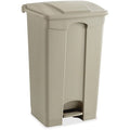23 gal. Plastic Rectangular Trash Can, Beige