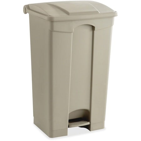 23 gal. Plastic Rectangular Trash Can, Beige