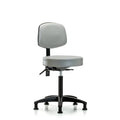 Rutledge Vin Stool with Back - Medium Bench Height with Stationary Glides in Dove Trailblazer Vin