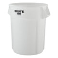 BRUTE Trash Can, Round, 55 gal Capacity, 26 1/2 in W, 33 in H, White