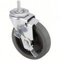 Stem Caster, 130 lb. Load, Gray Wheel