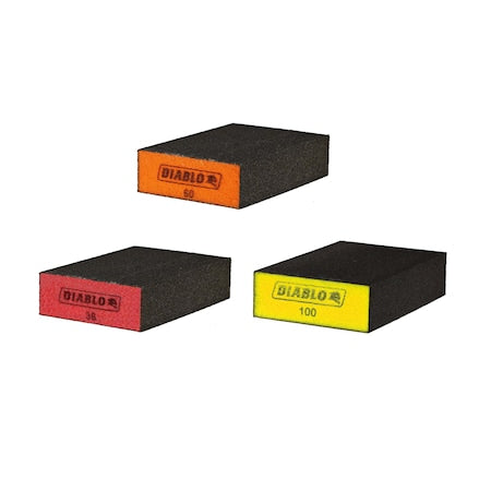 Flat Sanding Sponge Assorted Pack, PK3
