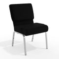 21''W Black Fabric Stacking Church Chair