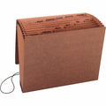 Expandable File Folders, Leather, Brown