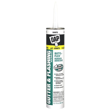 Sealant, 10 oz, Cartridge, White, Hybrid Base, Butyl-Flex