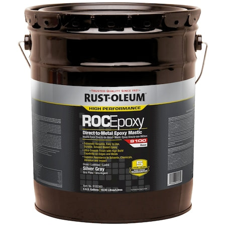 Epoxy Mastic Coating Base, Silver Gray, Gloss, 5 gal, 125 to 225 sq ft/gal, 9100 Series
