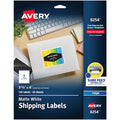 Shipping Label, 3 21/64"" Label W, 6 Labels per Sheet White