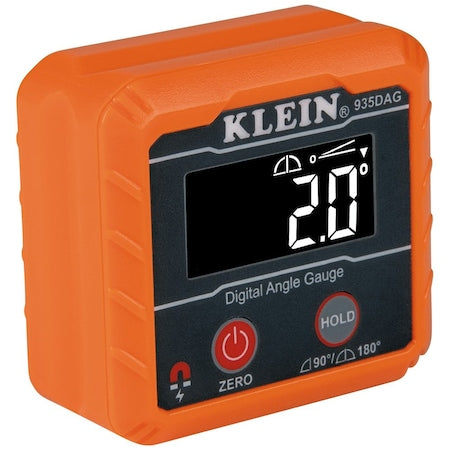 Digital Angle Gauge and Level, 0 to 90 and 0 to 180 Degree Ranges, Magnetic Base, Includes Case