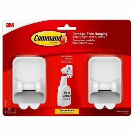 Spray Bottle Hanger, White, Plastic, PK2