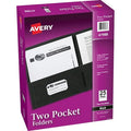 Two-Pocket File Folder, Black, PK25