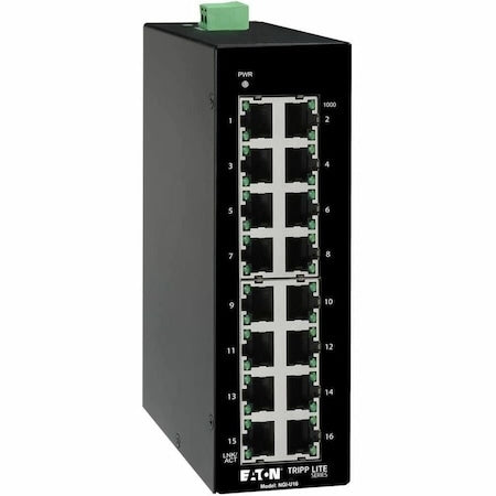 Ethernet Switch, 16 Ports, 2" W, 6 1/4" H