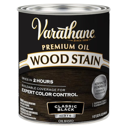 Premium Wood Stain, Oil Based, Classic Black, 1 Quart