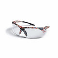 Safety Glasses, Anti-Fog & Anti-Scratch, Clear Lens, red, white and blue (USA) camoflauge Frame