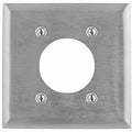 2.15" Opening Wall Plates, Number of Gangs: 2 Stainless Steel, Smooth Finish, Silver