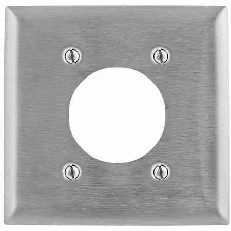 2.15" Opening Wall Plates, Number of Gangs: 2 Stainless Steel, Smooth Finish, Silver