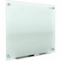 Dry Erase Board, Glass, 18 in, 24 in, No Frame Frame, Frosted White, Gloss